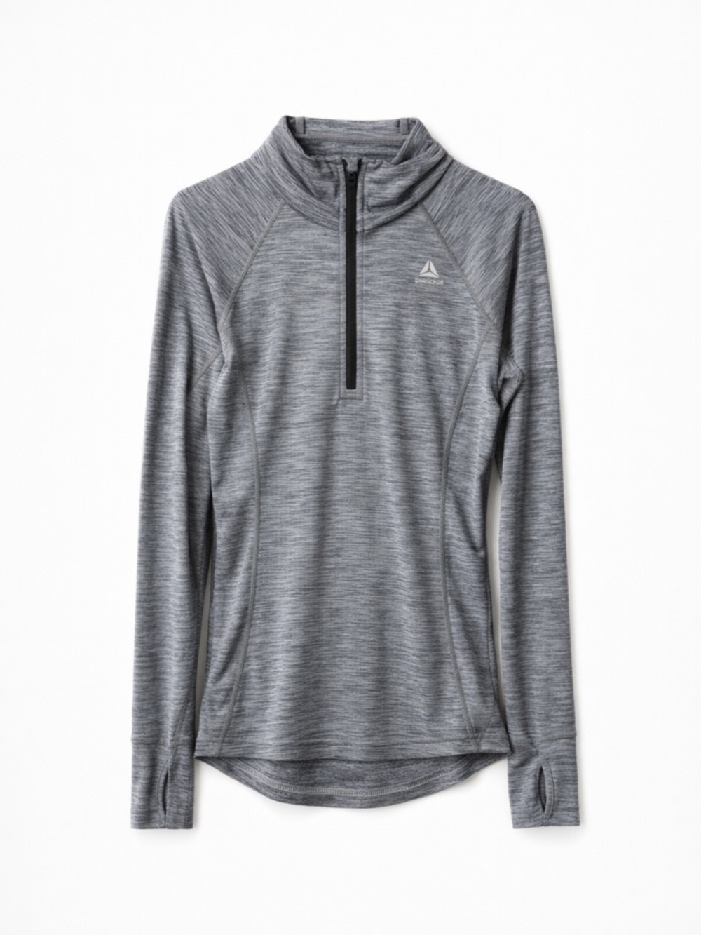 Reebok XS Gray Half Zip Pullover | Thumbholes | Athletic Running Top